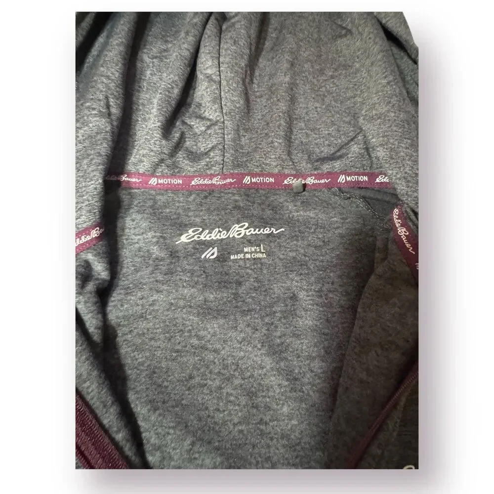 Eddie Bauer Mens Medium Gray 1/4 Zip Sweatshirt Hoodie Shirt Size Large Gorpcore